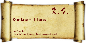 Kuntner Ilona névjegykártya